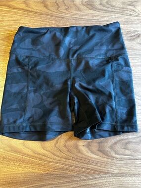 Yogalicious Black Camo High-Rise Athletic Shorts